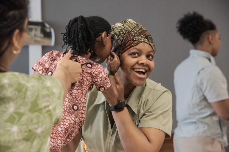 Althea Burey (Narrator, Angel, Mama) in rehearsals for Anna Hibiscus' Song. Photo by Chris Saunders