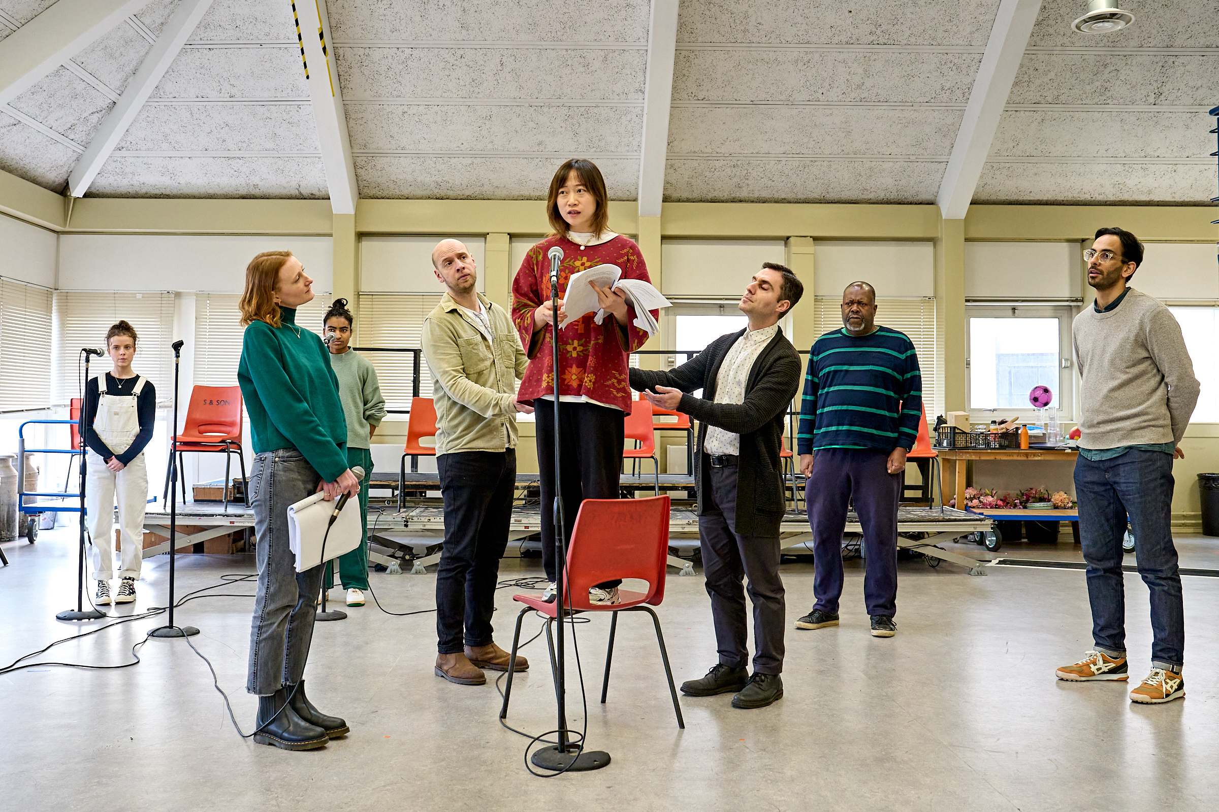 Members of the company in rehearsals for the Crucible