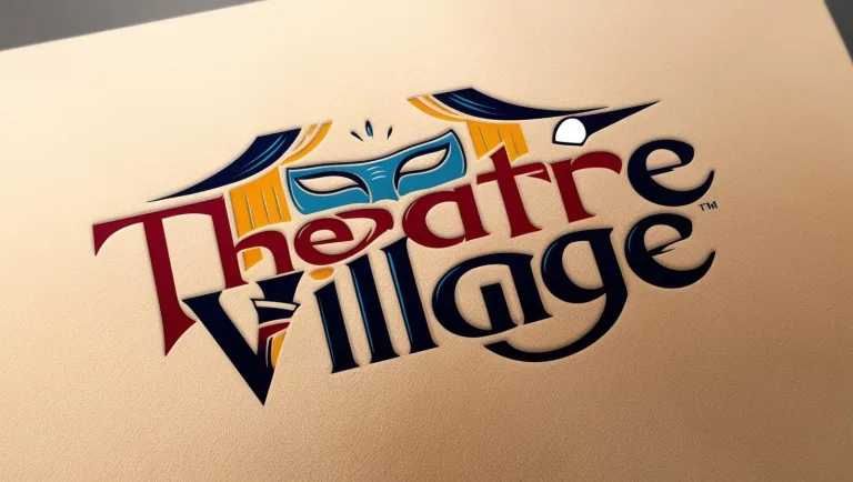 Bold and creative theatre logo with the words theatre village (1)
