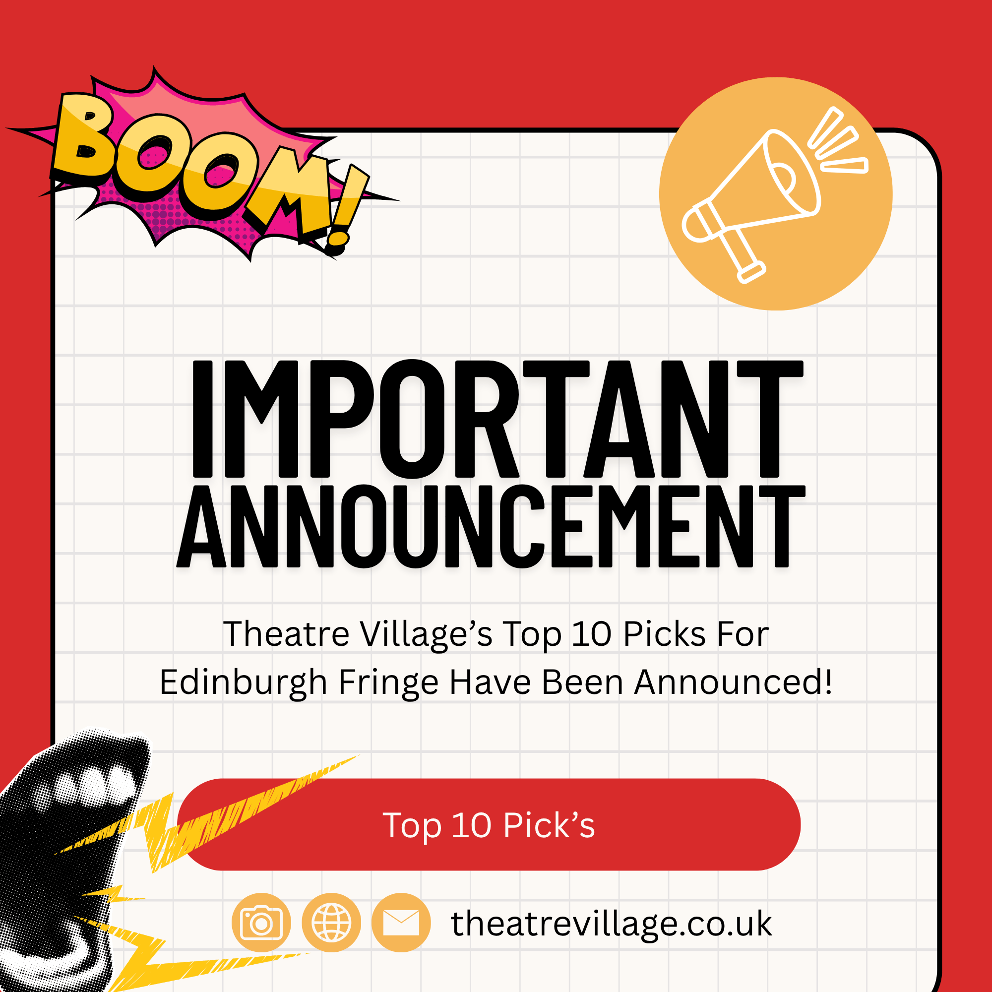 Theatre Village’s Top 10 Picks For Edinburgh Fringe Have Been Announced!